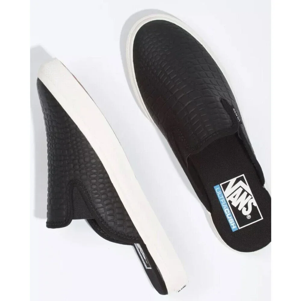 Vans Classic VN0A4P3UVYE Mule Mens 4 Black Leather Slip On Casual Shoes JOBB1993